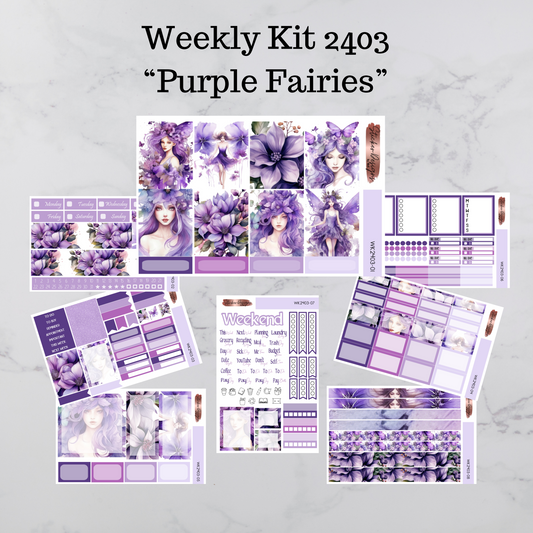 Weekly Kit 2403 - Purple Fairies - Vertical Layout