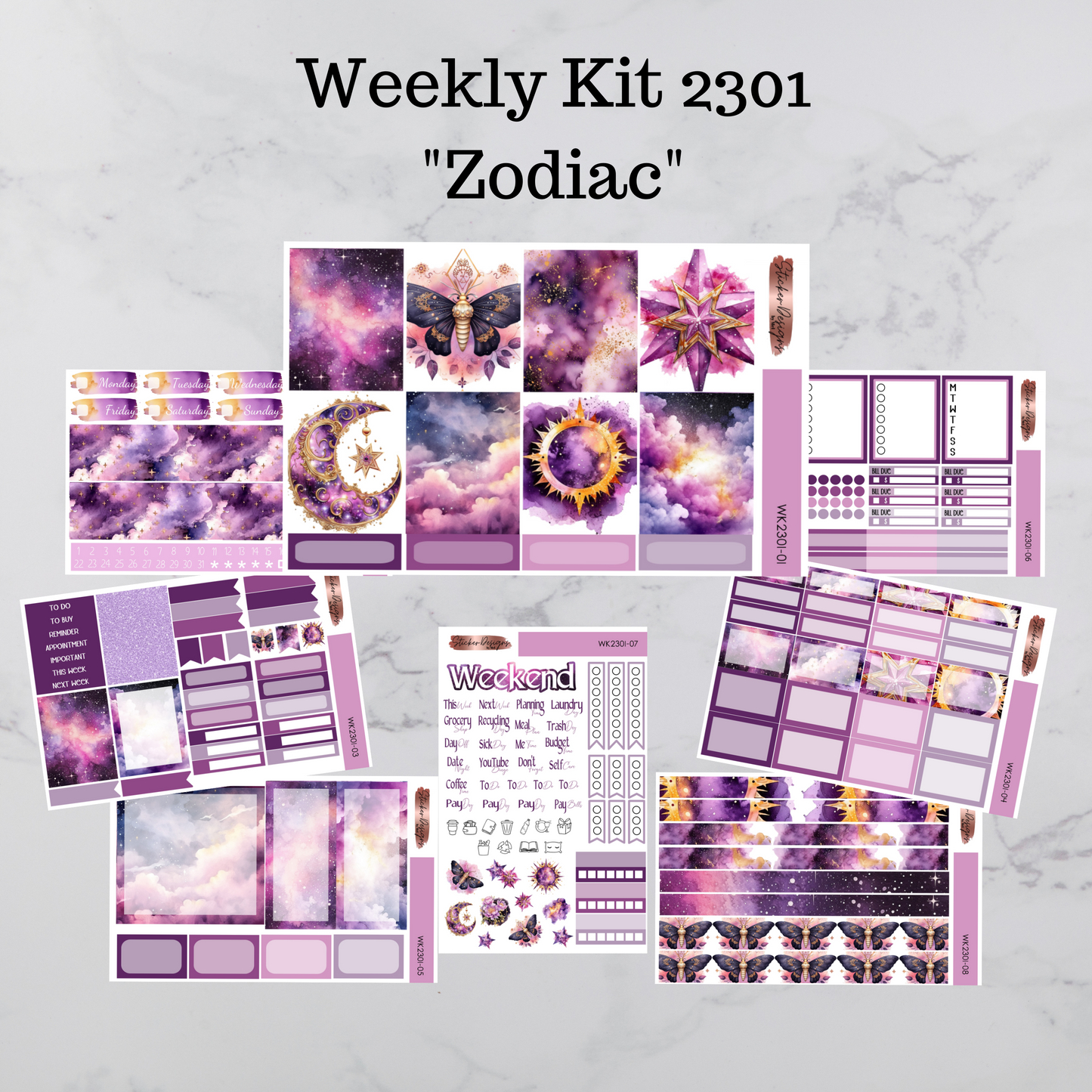 Weekly Kit 2301 - Zodiac - Vertical Layout