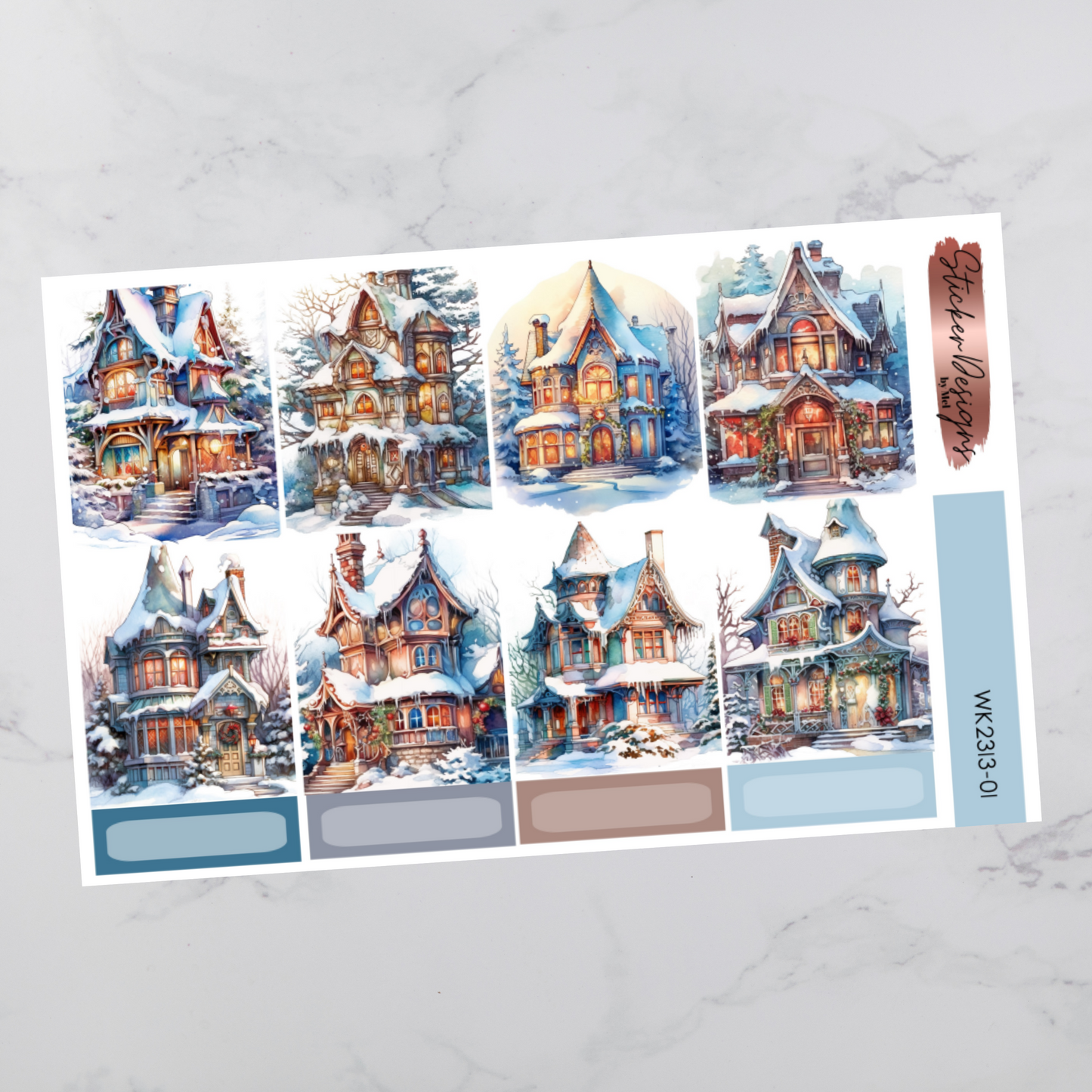 Weekly Kit 2313 - Winter Houses - Vertical Layout