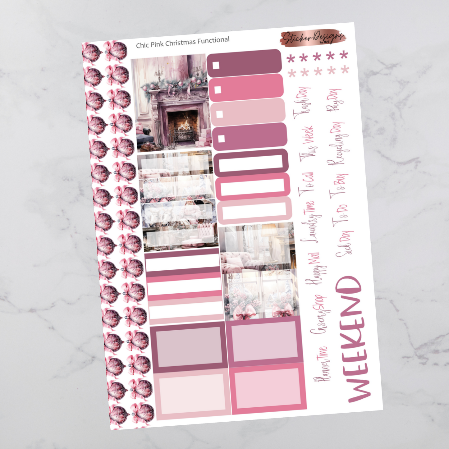 Chic Pink Christmas - Functional Sheet