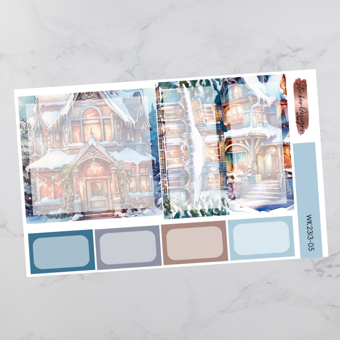 Weekly Kit 2313 - Winter Houses - Vertical Layout