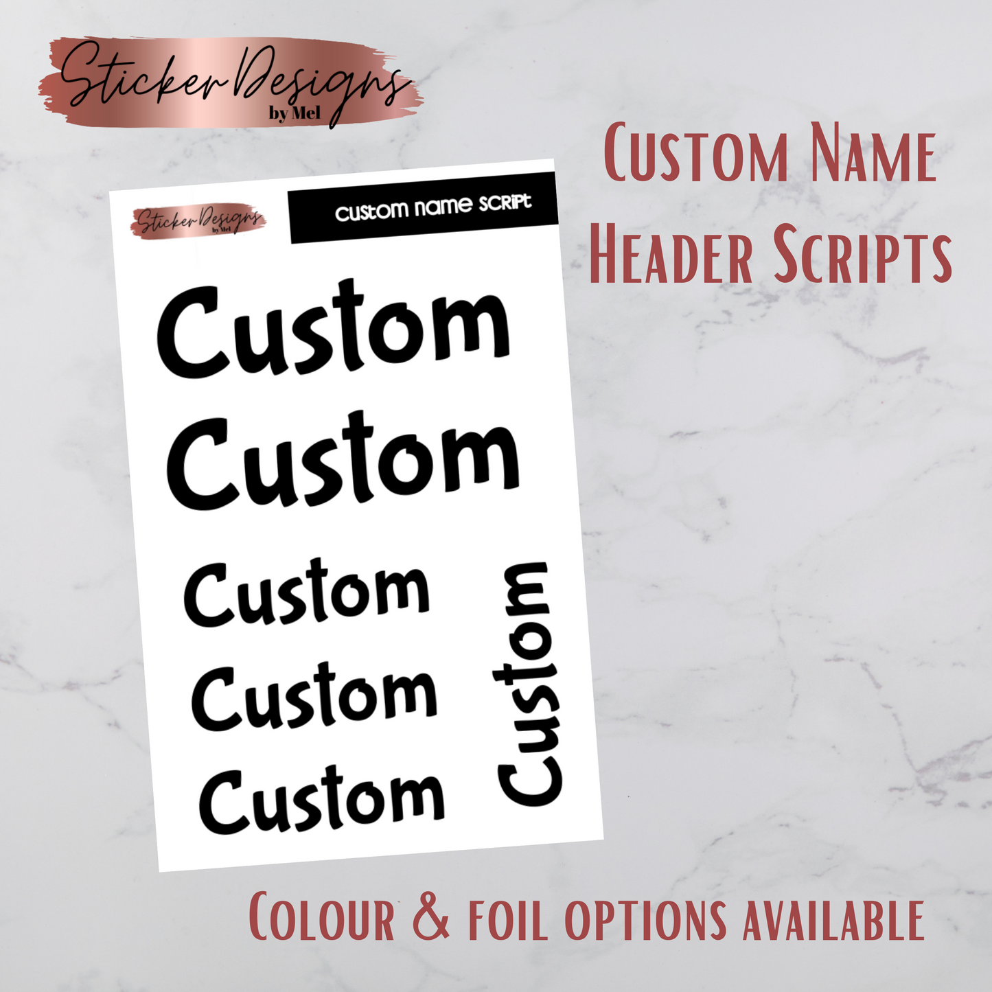 Custom Name Script Headers