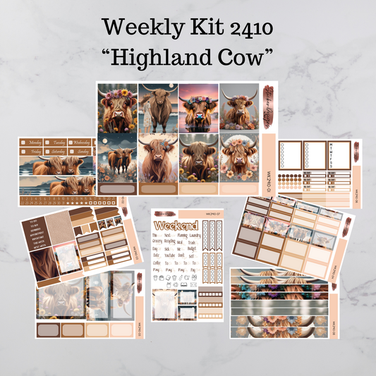 Weekly Kit 2410 - Highland Cow - Vertical Layout