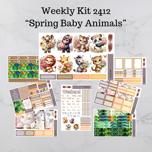 Weekly Kit 2412 - Spring Baby Animals - Vertical Layout