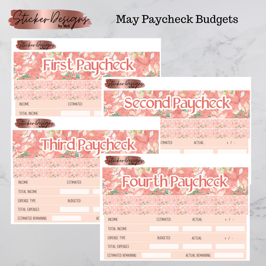 May 2024 Paycheck Budget Sheets