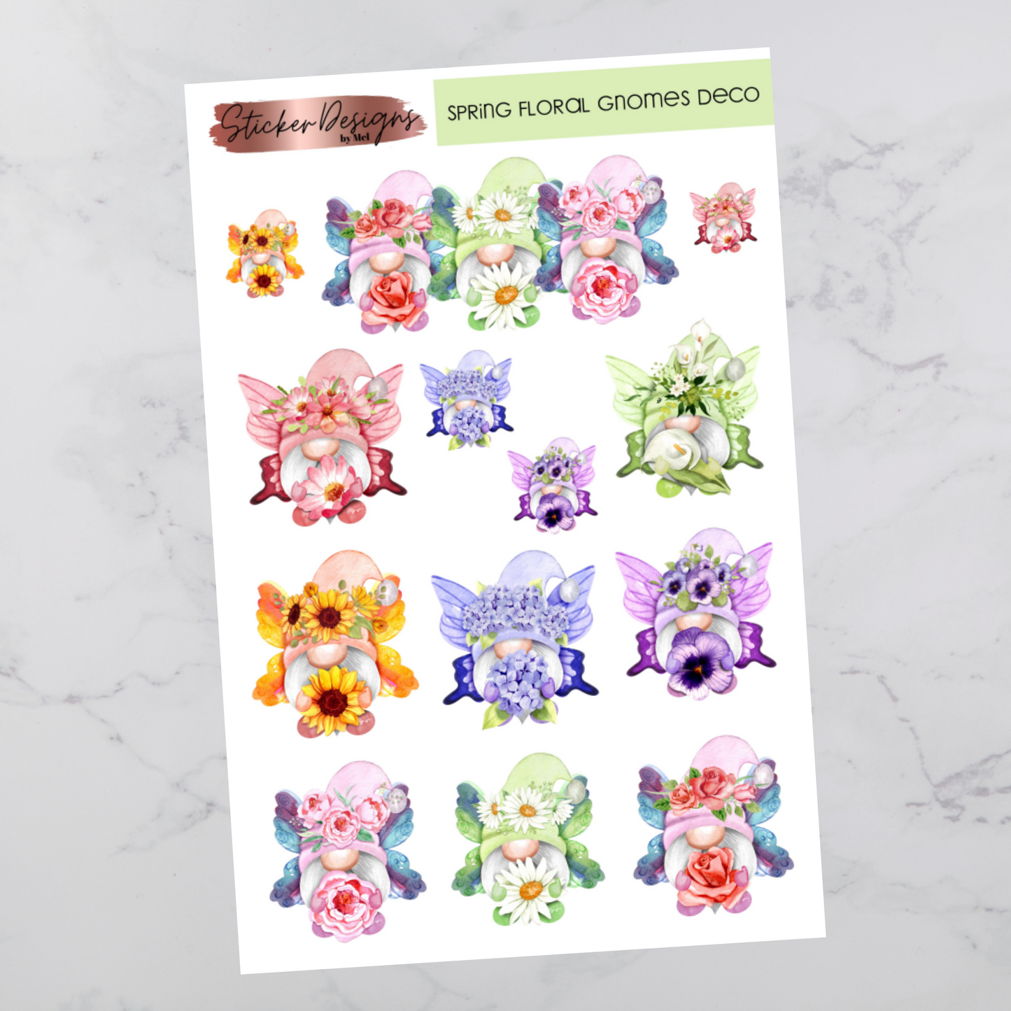 Spring Floral Gnomes  - Deco Stickers