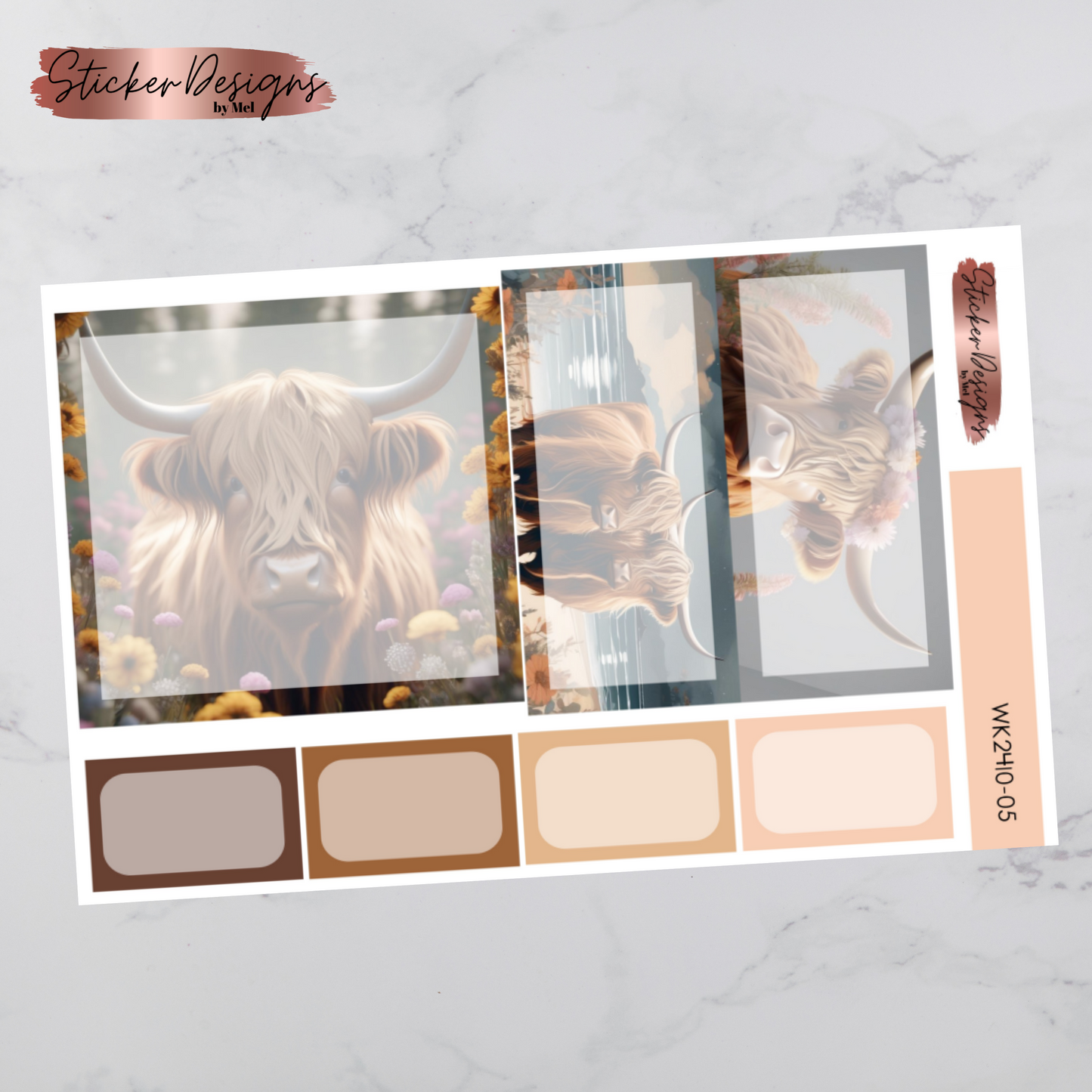 Weekly Kit 2410 - Highland Cow - Vertical Layout