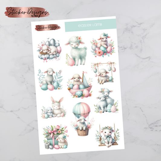 Easter Lamb Deco Sticker Sheet