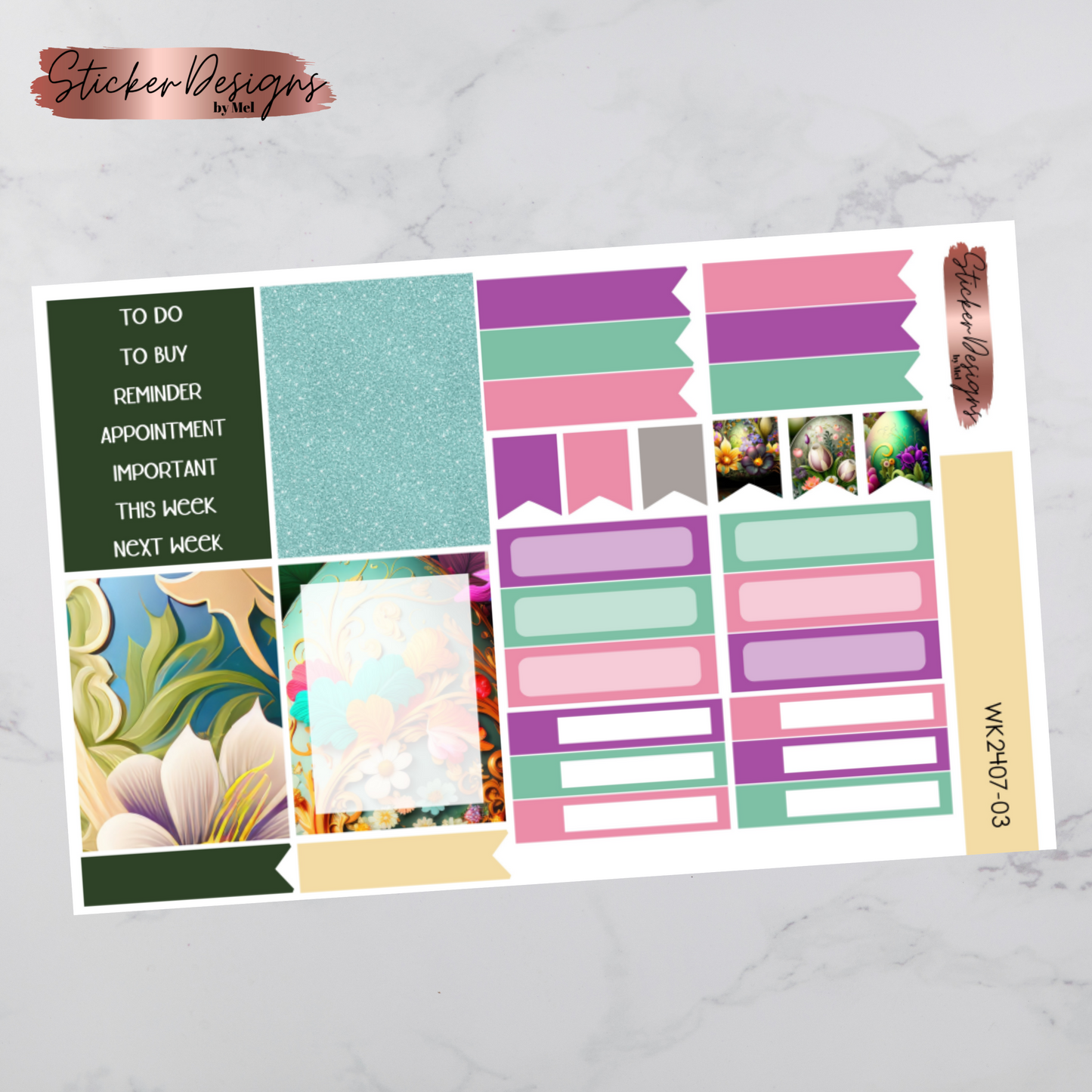 Weekly Kit 2407 - Easter Florals - Vertical Layout