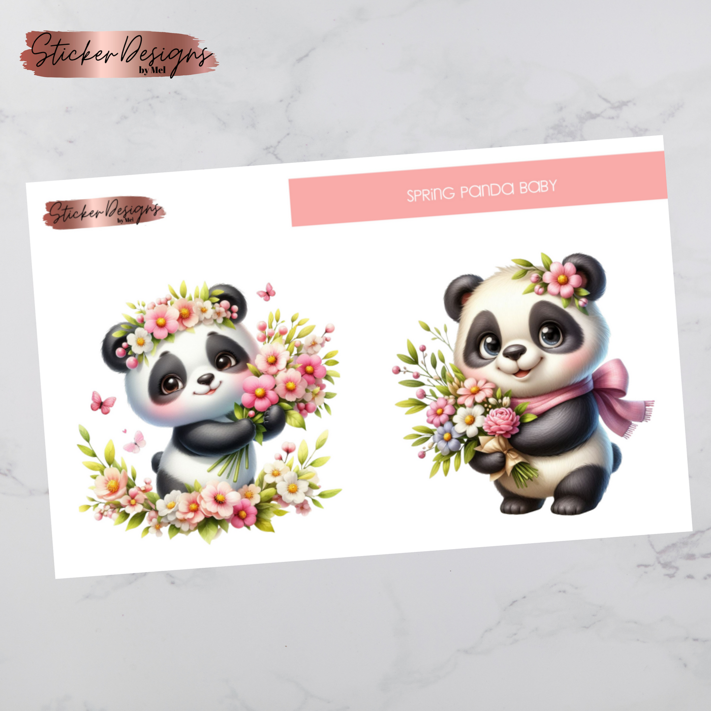 Spring Baby Panda - Jumbo - Deco Sticker Sheet
