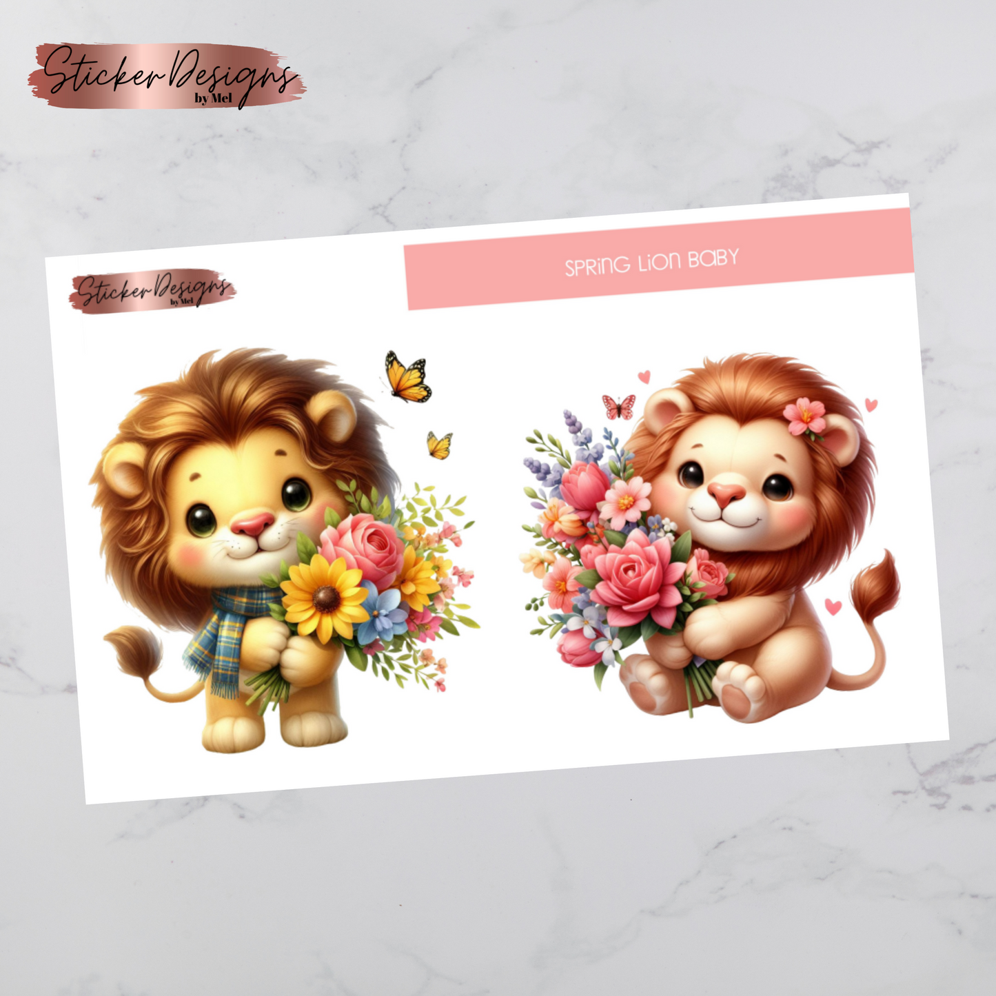 Spring Baby Lion - Jumbo - Deco Sticker Sheet