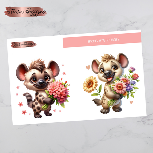 Spring Baby Hyena - Jumbo - Deco Sticker Sheet