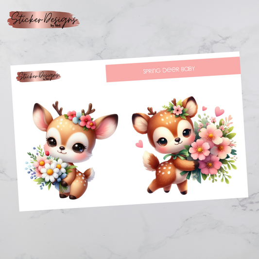 Spring Baby Deer - Jumbo - Deco Sticker Sheet