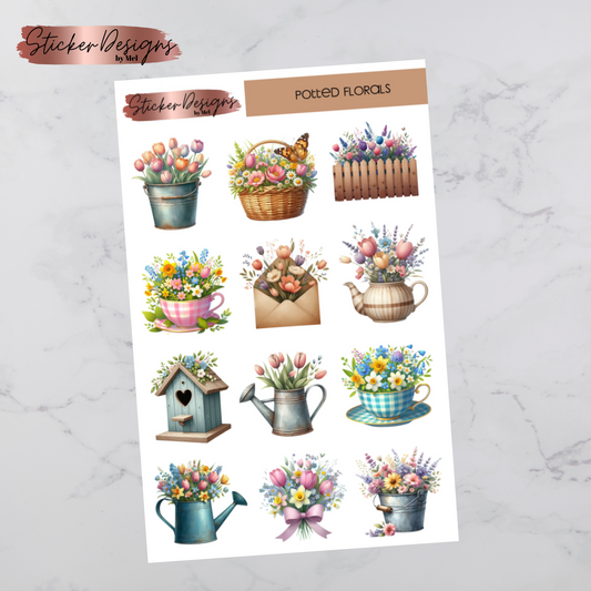 Potted Florals Deco Sticker Sheet