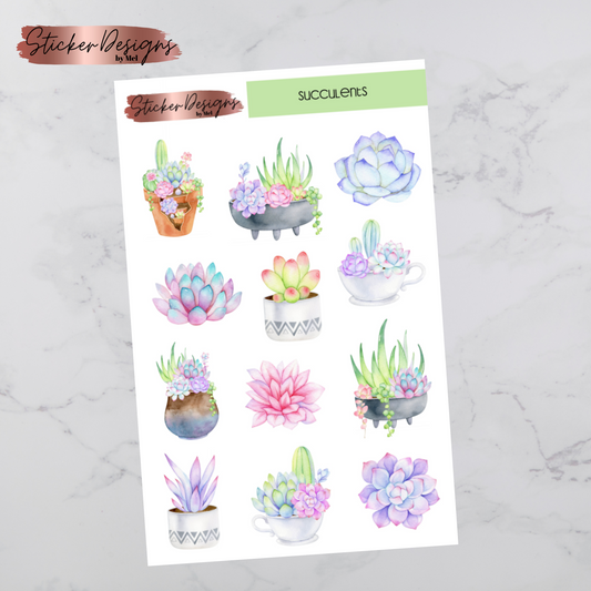 Succulents Deco Sticker Sheet