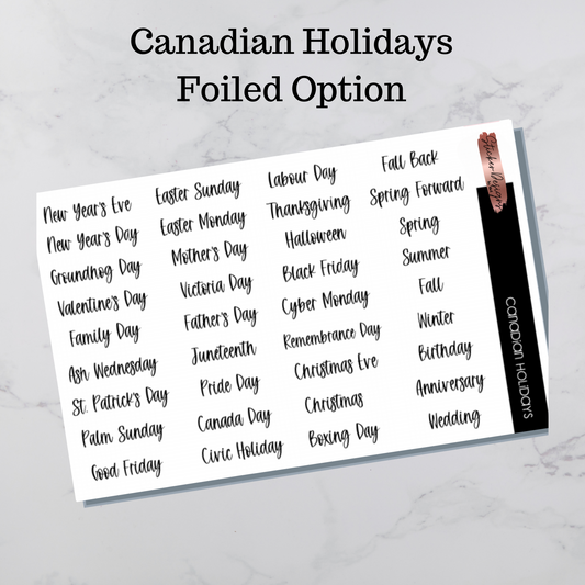 Canadian Holidays Scripts - Foiled (Copy)